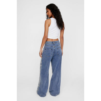 Jean con Flecos en Rhinestone