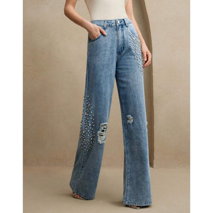 Jean con Apliques de Rhinestones